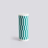 Column Candle L Light Grey &amp; Green