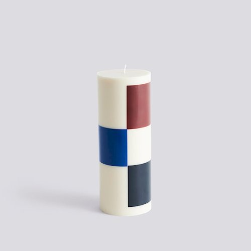 Column Candle L Off-white, Brown, Black & Blue