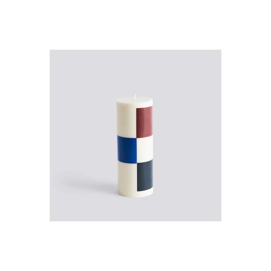 Column Candle L Off-white, Brown, Black & Blue