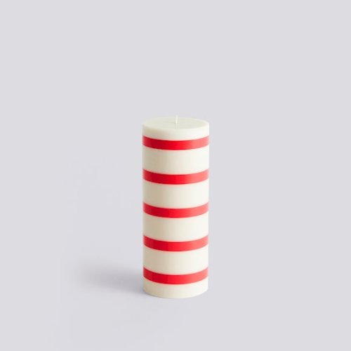 Column Candle M Off-White & Red 