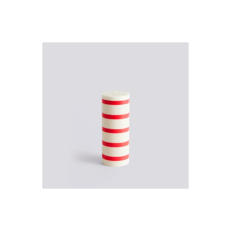 Column Candle M Off-White & Red 