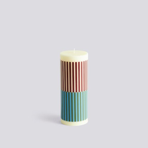 Column Candle M Yellow, Brown, Light Blue & Army