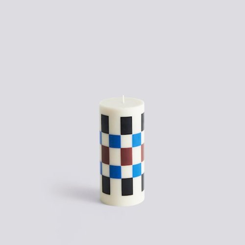 Column Candle S Off-White, Brown, Back & Blue