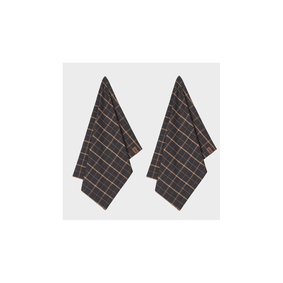 Tea Towel Brown Plaid 