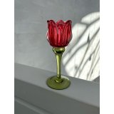 Tulip Candle Holder Red