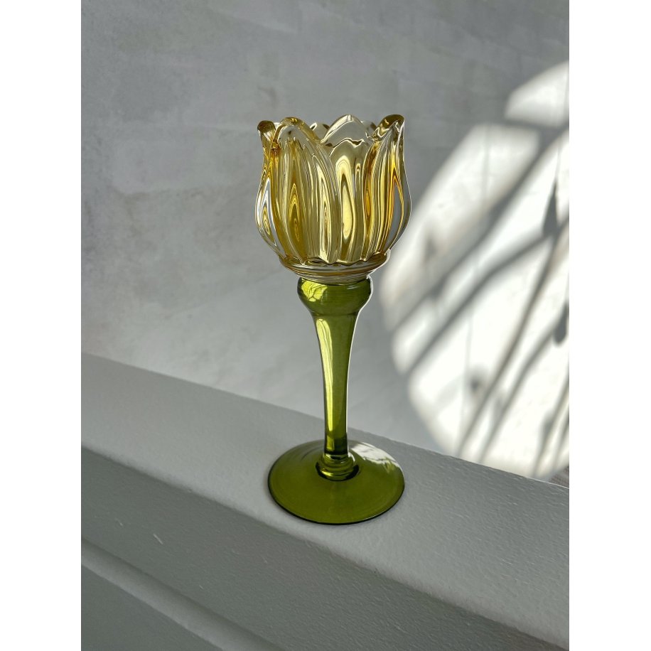 Tulip Candle Holder yellow