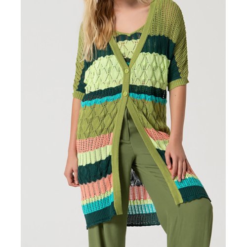 Stribet Strik Cardigan