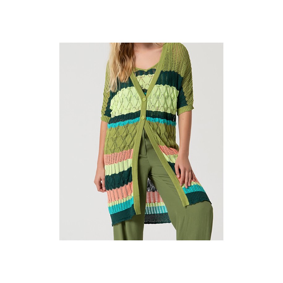 Stribet Strik Cardigan