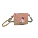 Bird Crossbody: Pink/Beige