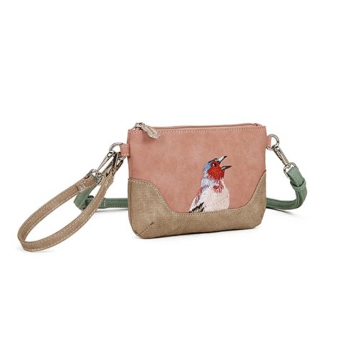 Bird Crossbody: Pink/Beige