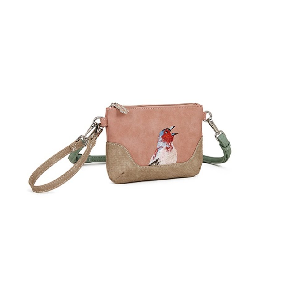 Bird Crossbody: Pink/Beige