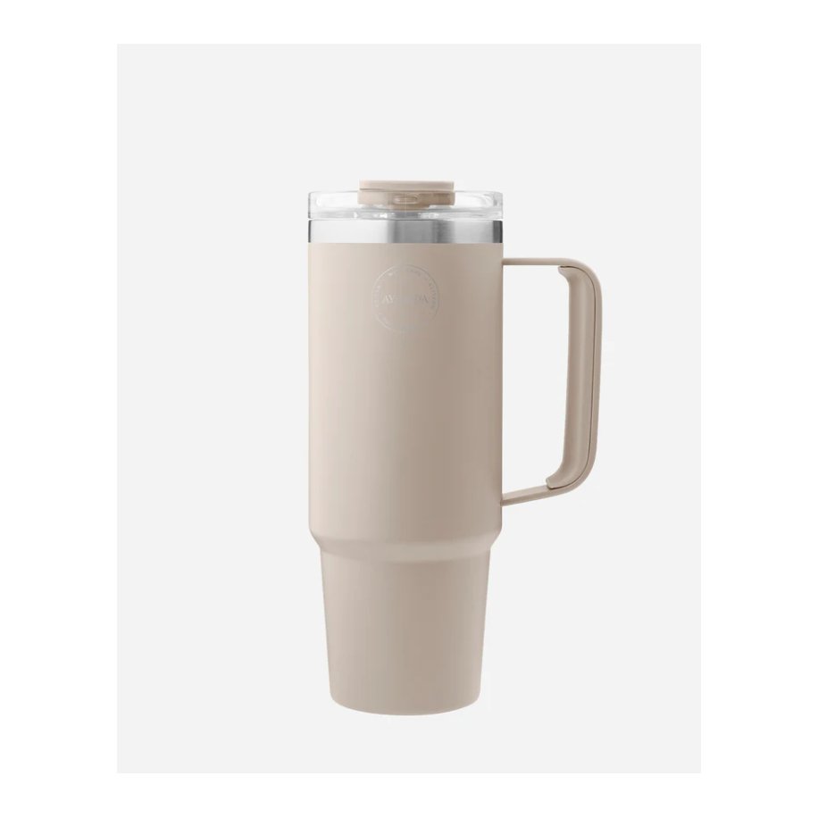 Thermo Cup With Straw Beige